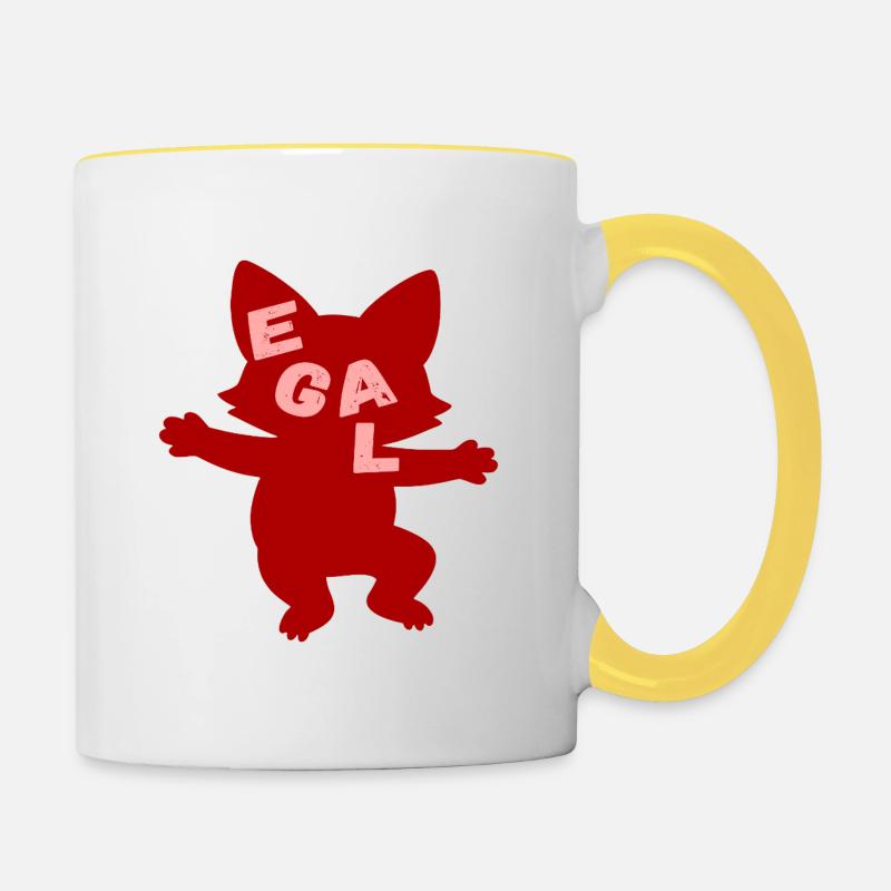 Fuchs Peu importe la légèreté - Mug contrasté - blanc/jaune