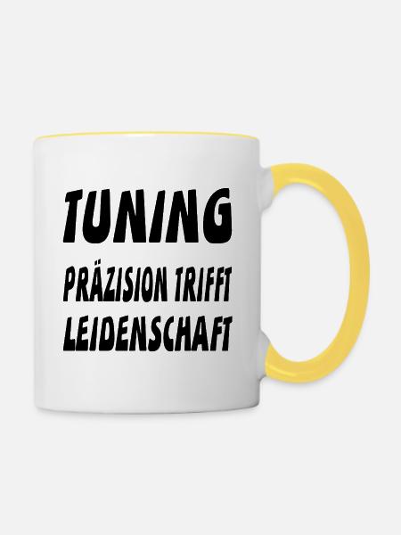 Tuning - Tasse zweifarbig - Weiß/Gelb