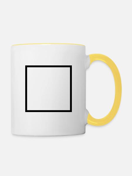 Rahmen - Tasse zweifarbig - Weiß/Gelb