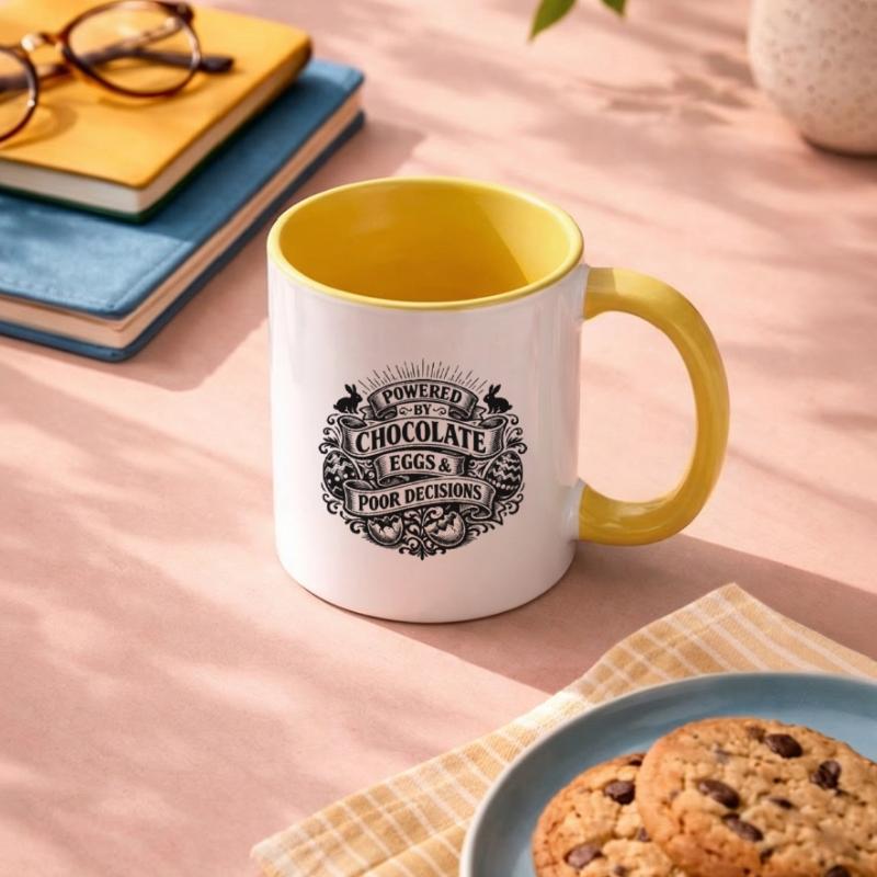 Powered by Chocolate Eggs & Poor Decisions Contrasting Mug