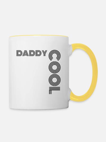 Daddy Cool Vater Geschenk - Tasse zweifarbig - Weiß/Gelb
