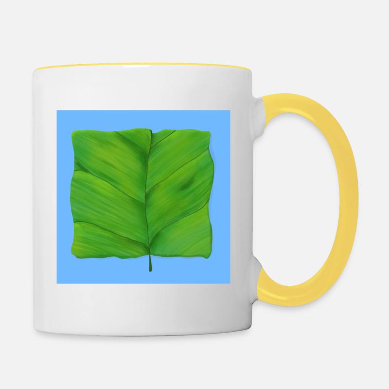 The Square Leaf - Contrasting Mug - white/yellow