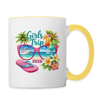 Girls Trip 2026 Cruise Vacation - Contrasting Mug - white/yellow - Right