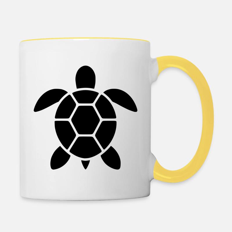 Tortue - Mug contrasté - blanc/jaune