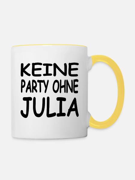 Julia - Tasse zweifarbig - Weiß/Gelb