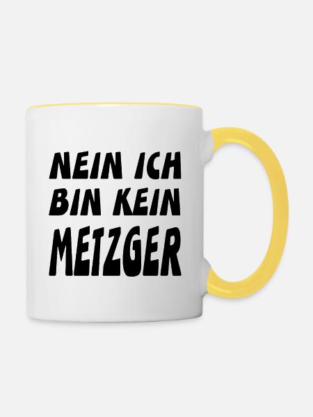Metzger - Tasse zweifarbig - Weiß/Gelb