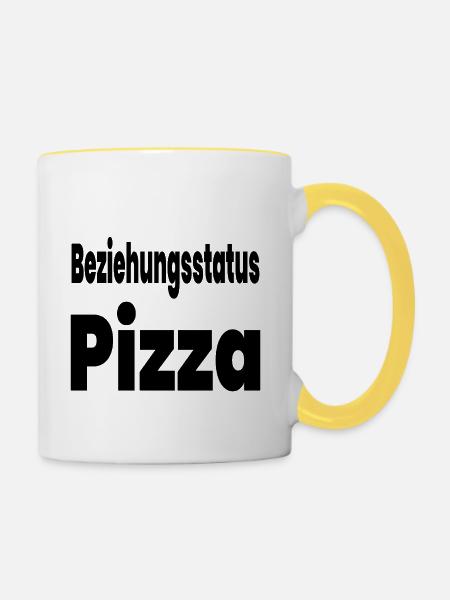 Pizza - Tasse zweifarbig - Weiß/Gelb