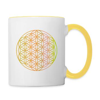 Flower of Life - Contrasting Mug - white/yellow - Right