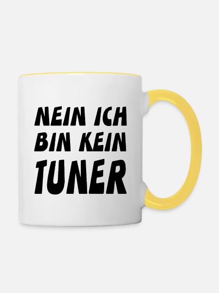 Tuner - Tasse zweifarbig - Weiß/Gelb