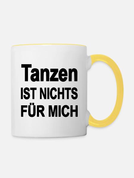 Tanzen - Tasse zweifarbig - Weiß/Gelb
