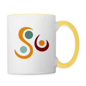 Yoga design_5 - Contrasting Mug - white/yellow - Right