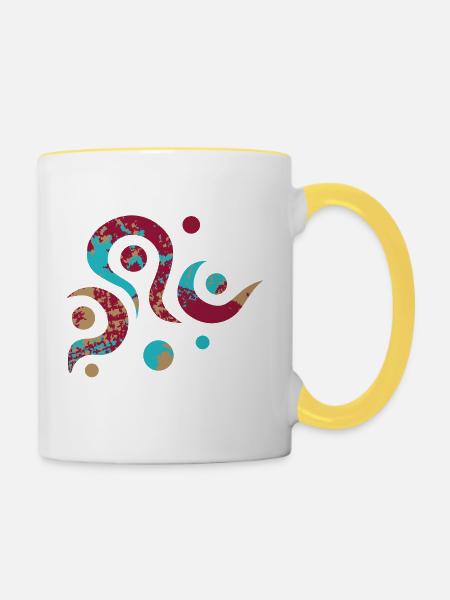 yoga-design_18 - Tasse zweifarbig - Weiß/Gelb