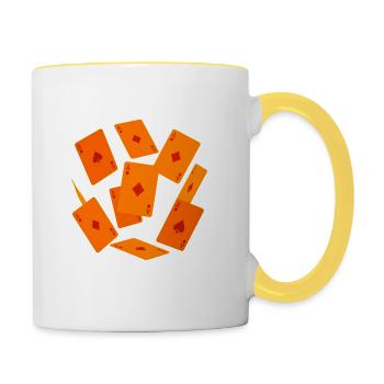 Cartes à jouer As Orange - Mug contrasté - blanc/jaune - Droite
