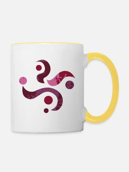 yoga-design_28 - Tasse zweifarbig - Weiß/Gelb