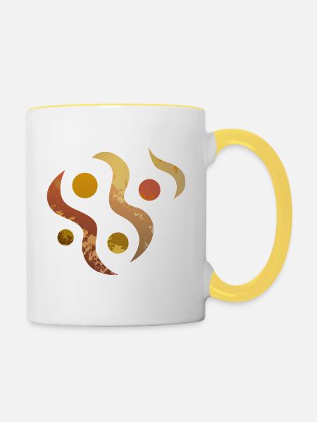 yoga-design_29 - Tasse zweifarbig - Weiß/Gelb