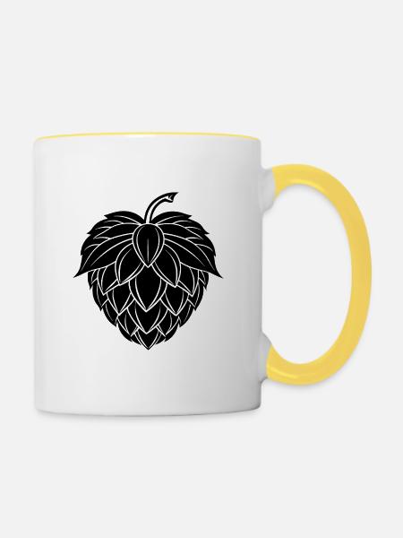 Hopfenbier - Tasse zweifarbig - Weiß/Gelb