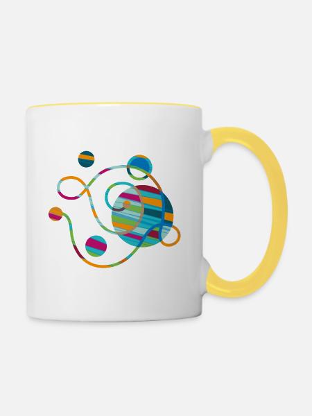 yoga-design_53 - Tasse zweifarbig - Weiß/Gelb