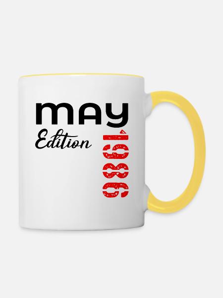 41st Birthday May 1986 - Tasse zweifarbig - Weiß/Gelb