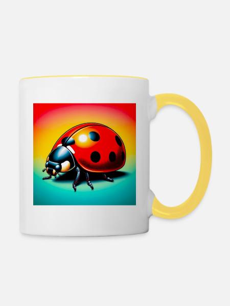 Marienkäfer - Tasse zweifarbig - Weiß/Gelb