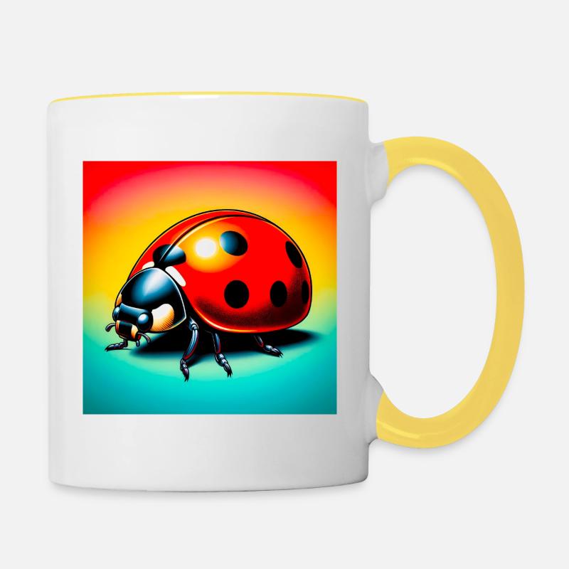 coccinelle - Mug contrasté - blanc/jaune