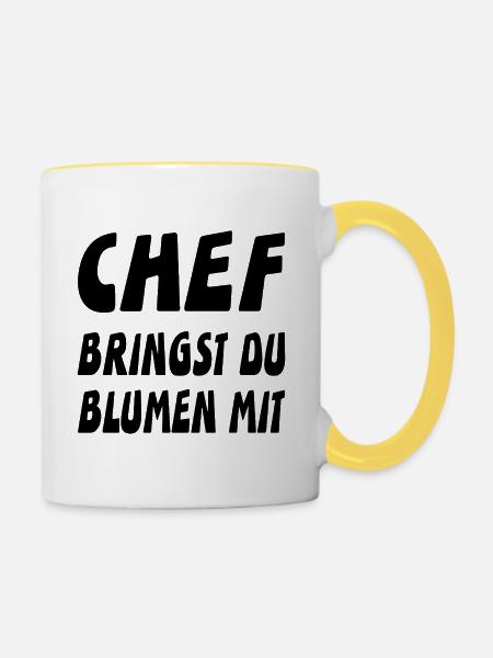 Chef - Tasse zweifarbig - Weiß/Gelb