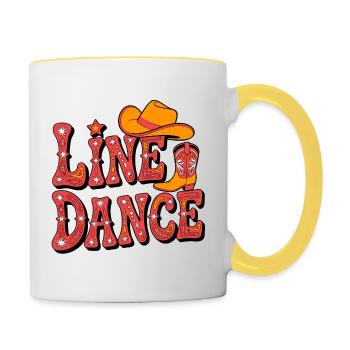 Line Dance Western Flair - Tasse zweifarbig - Weiß/Gelb - Rechts