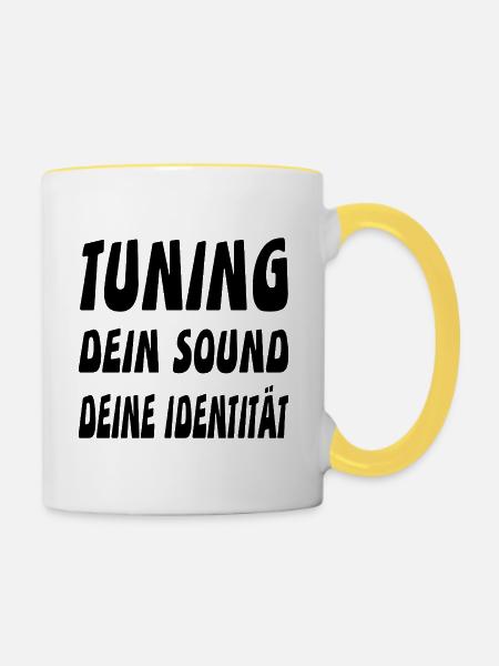 Tuning - Tasse zweifarbig - Weiß/Gelb