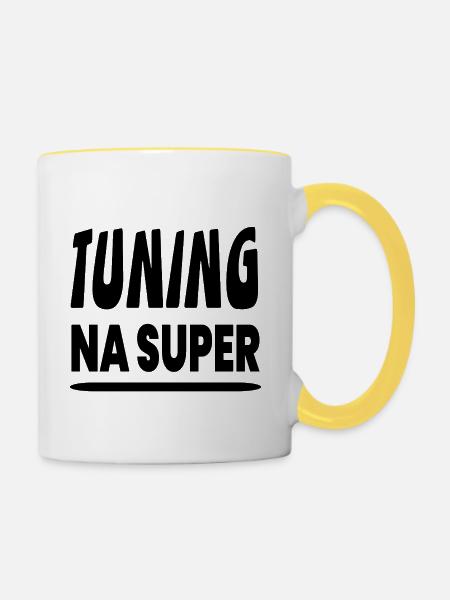 Tuning - Tasse zweifarbig - Weiß/Gelb