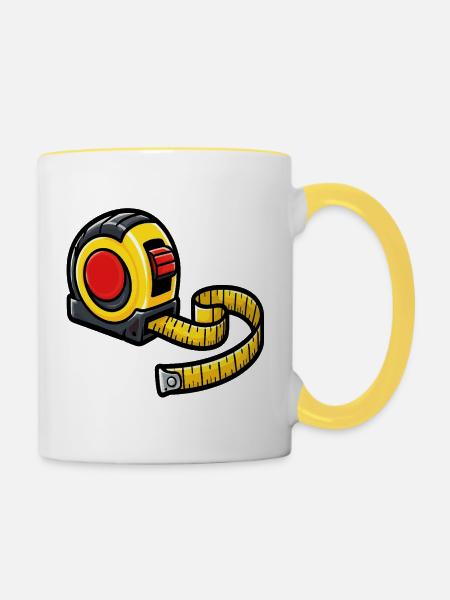 DIY-Maßbandwerkzeug - Tasse zweifarbig - Weiß/Gelb