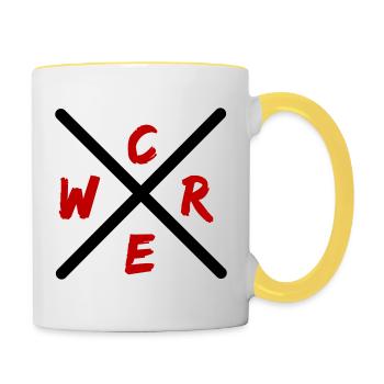 Crew Brush Rot Wortmark - Tasse zweifarbig - Weiß/Gelb - Rechts
