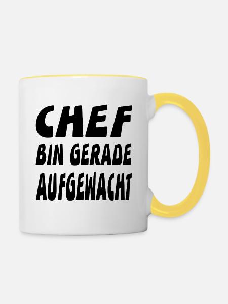 Chef - Tasse zweifarbig - Weiß/Gelb