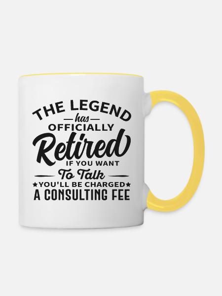 Retired 2026 Consulting Fee - Tasse zweifarbig - Weiß/Gelb