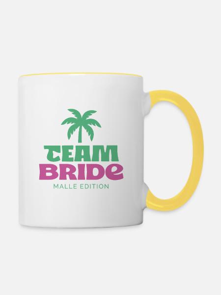 TEAM BRIDE – MALLE EDITION - Tasse zweifarbig - Weiß/Gelb
