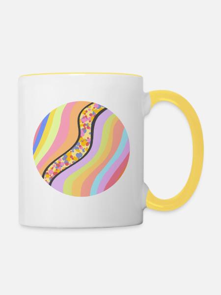 Joyful stream - Tasse zweifarbig - Weiß/Gelb