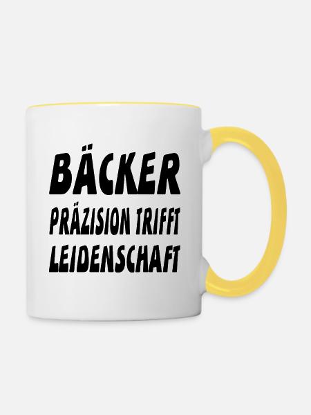 Bäcker - Tasse zweifarbig - Weiß/Gelb