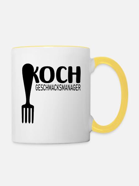 Geschmacksmanager Papa Koch - Tasse zweifarbig - Weiß/Gelb