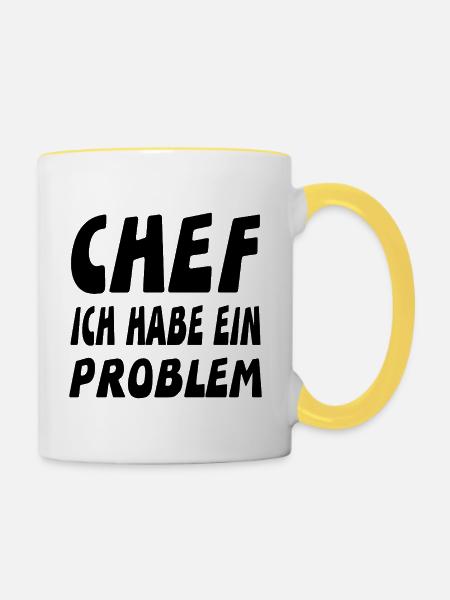 Chef - Tasse zweifarbig - Weiß/Gelb