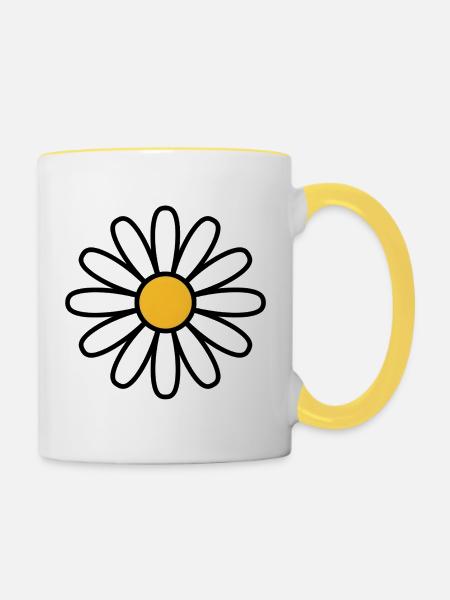 Gänseblümchen - Tasse zweifarbig - Weiß/Gelb