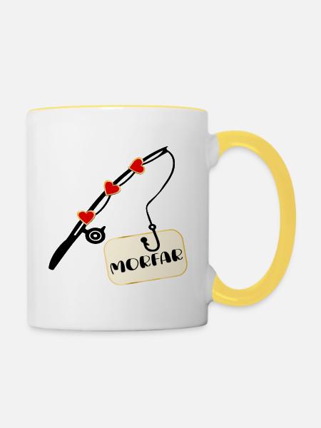 Opa Angelrute - Tasse zweifarbig - WeiĂ/Gelb