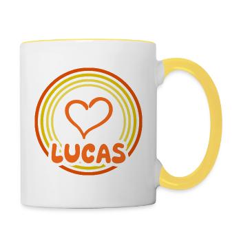 Lucas - Tasse zweifarbig - Weiß/Gelb - Rechts