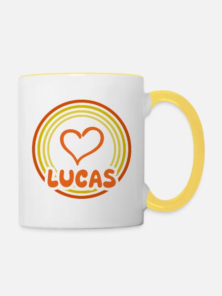 Lucas - Tasse zweifarbig - Weiß/Gelb