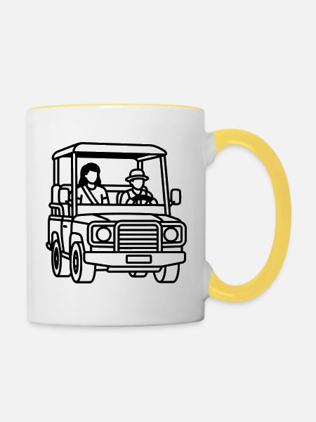 Safari - Tasse zweifarbig - Weiß/Gelb
