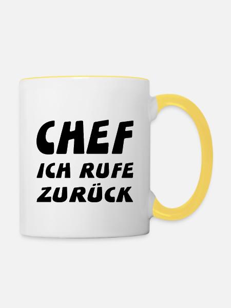 Chef - Tasse zweifarbig - Weiß/Gelb