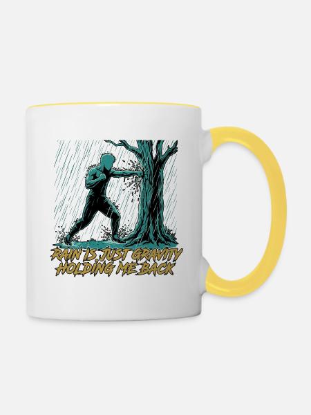 Kung Fu Kampfkunst - Tasse zweifarbig - Weiß/Gelb