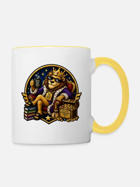 König des Mindsets - Tasse zweifarbig - Weiß/Gelb