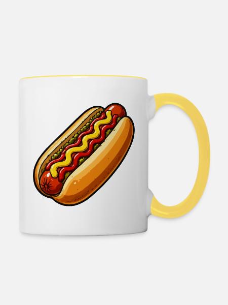 sandwich - Tasse zweifarbig - Weiß/Gelb
