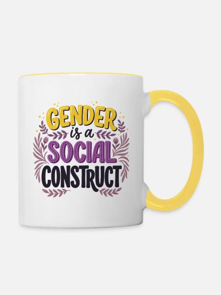 Geschlecht ist ein soziales Konstrukt - Tasse zweifarbig - Weiß/Gelb