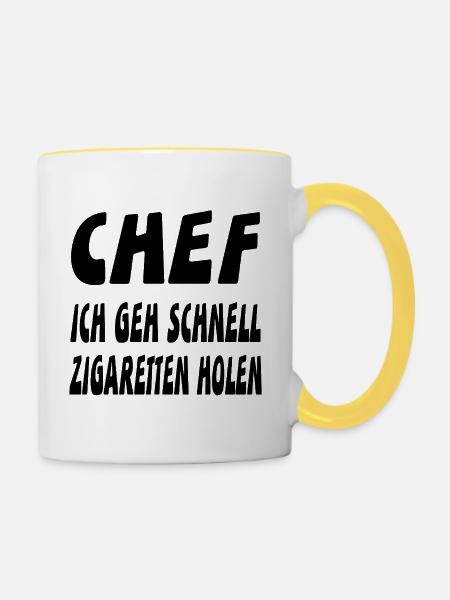 Chef - Tasse zweifarbig - Weiß/Gelb