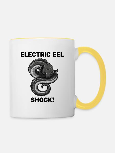 Elektrischer Aal-Schock-Aal - Tasse zweifarbig - Weiß/Gelb