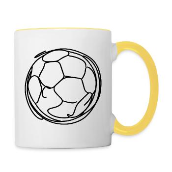 Football - Mug contrasté - blanc/jaune - Droite